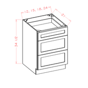 Greige Stained 18" Bathroom Vanity Drawer Base